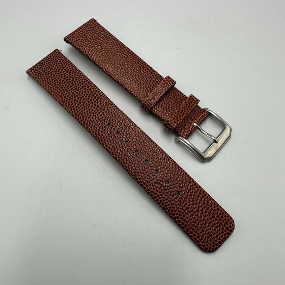 Kenneth Cole Replacement Watch Band 20MM Light Brown Leather Silver Buckle - Picture 3 of 5